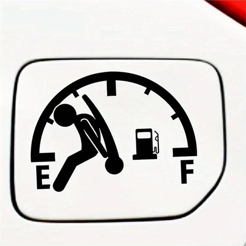 Car Reflective Fuel Tank Cap Sticker Novelty Design Fade Resistant Easy Install Exterior Decor for Trucks SUVs