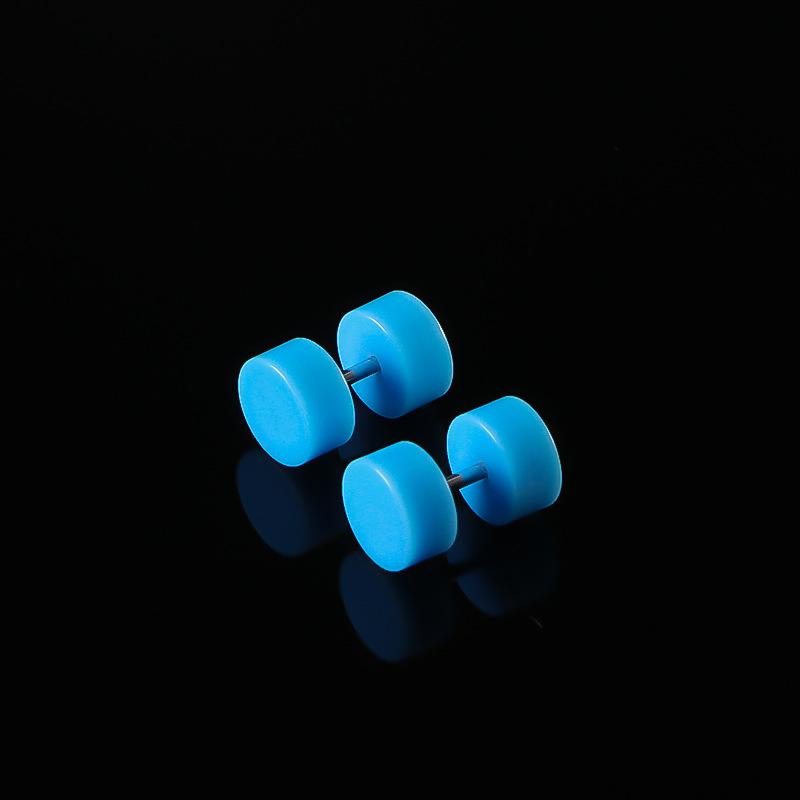 2Pcs Acrylic Dumbbell Round Piece Earrings Fresh and Lovely Earrings Barbell Piercing Jewelry