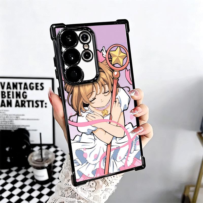 CardCaptor Sakura Anime Plating Phone Case For Samsung Galaxy S24 S25 FE S26 Edge S23 Ultra S22 S21 Plus S20 Anti-Fall Airabag C