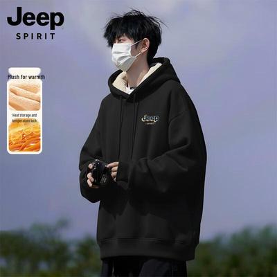 Men's JEEP SPIRIT Winter Warm Fleece-Lined Hooded Pullover