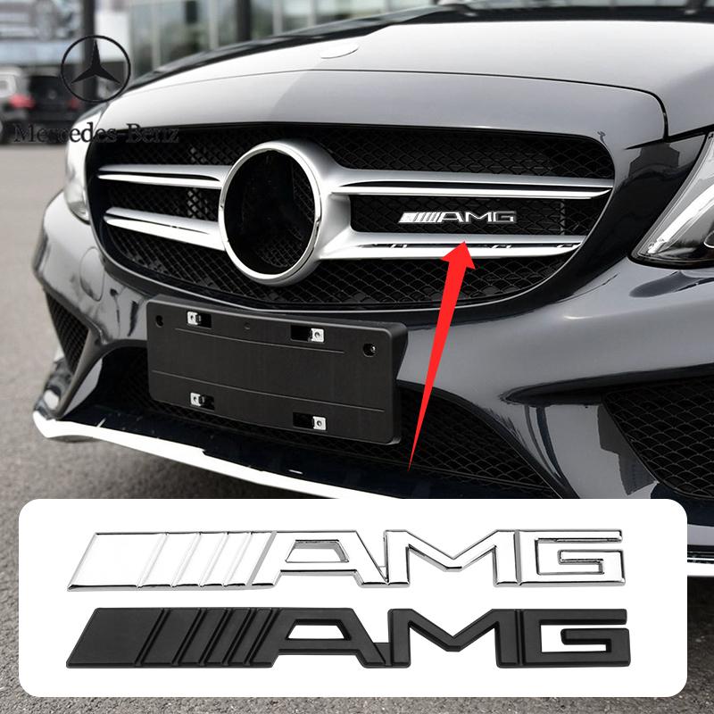 מדבקה לרכב בנץ חדש 2026 עבור בנץ AMG 1 יחידה תושבת סמל גריל מתכת לרכב עבור AMG מרצדס בנץ GLC CLK CLA W203 W211 W204 W21