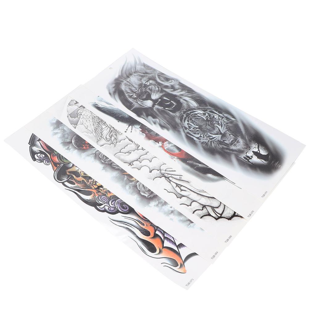 5 Pcs Large Arm Tattoo Sticker Temporary Waterproof Fake Tattoos Stickers for Women Men