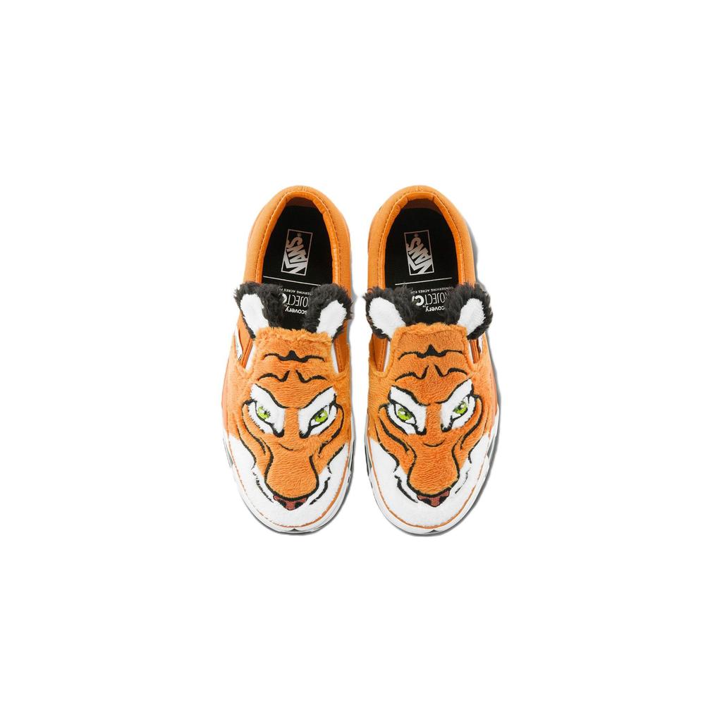 Vans Discovery Channel X Classic Slip-On Toddler Project Cat Baby Sneakers Orange VN0A5KRR9FA