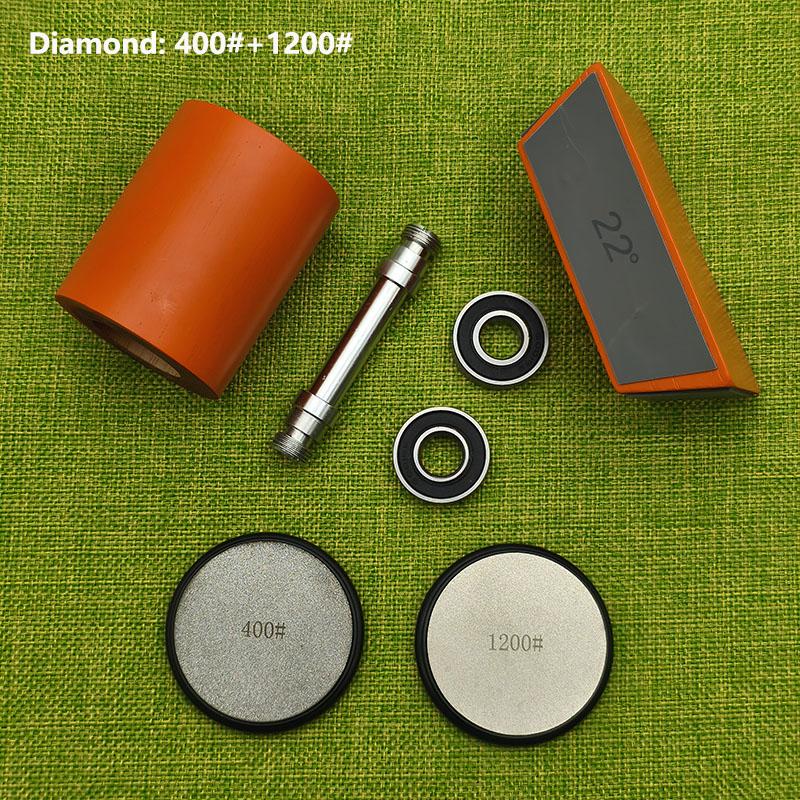 Professional Orange Roller Knife Sharpener Wooden Roller Knife Sharpener Magnetic Quad 15/18/20/22° Kitchen Sharpening Tool Set