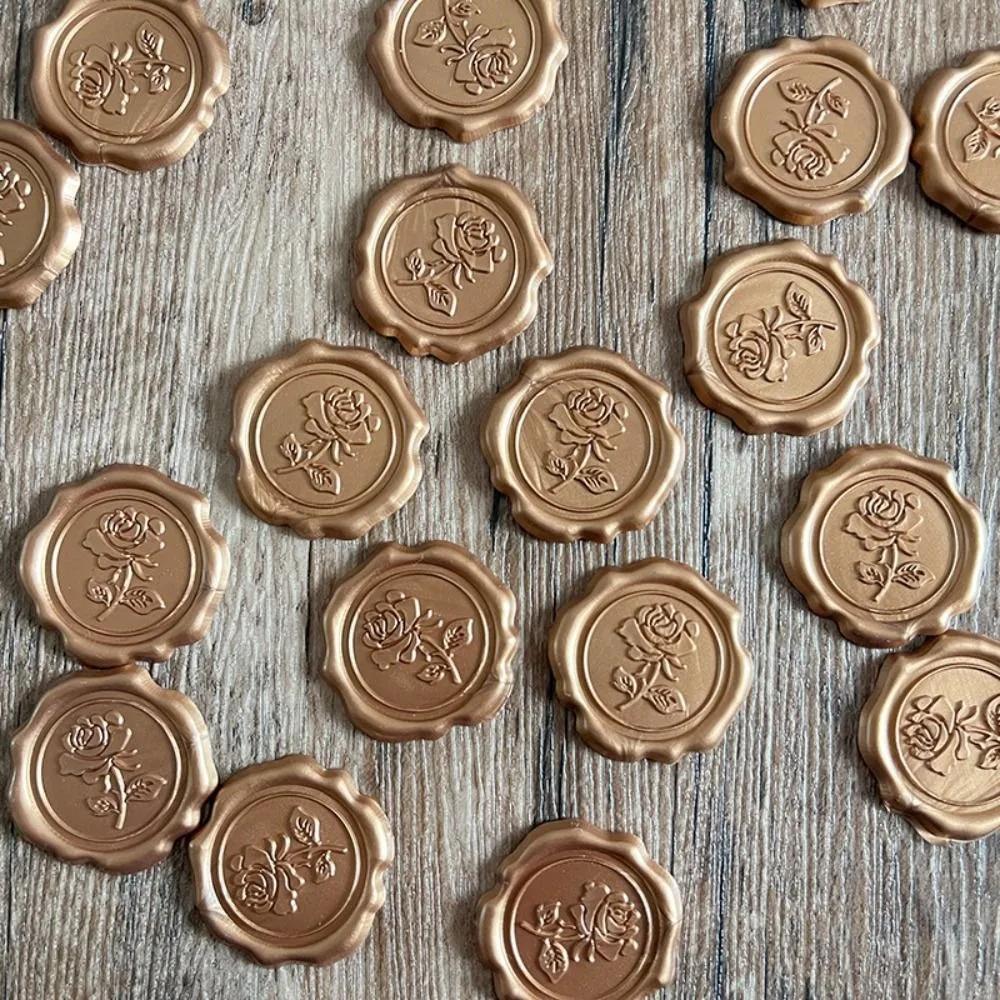 

Exquisite 20pcs Personalized Wax Seal Stickers Self Adhesive Round for Wedding Invitation Envelope DIY