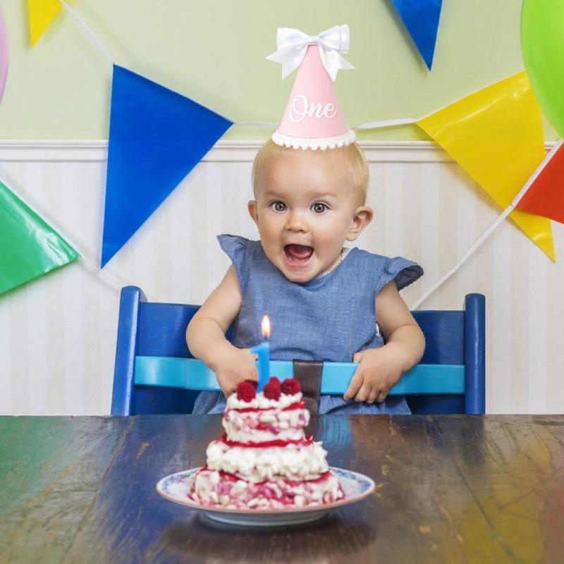 Infant Fabric Birthday Hat Festival Celebration Headwear Caps with Lovely Bowknot Detailing for Toddler