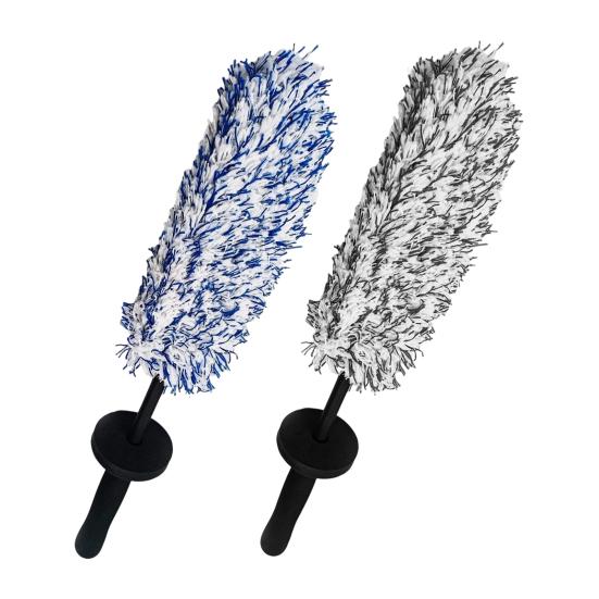 Tire Cleaning Brush Wheel Cleaning Tool 42cm Microfiber Car Wheel Brush Soft Synthetic Fiber Rim And Tire Cleaner Multi-Functional Car Wash Brush
