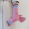 Winter Contains Wool Playful Touchscreen Design Gift Thickened Warmth Colorblock Comfortable Long Gloves Versatile Multi-Color