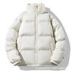 Mens Thick Warm Puffer Jacket Winter Casual Cotton Coat Stand Collar Zipper Front Loose Fit
