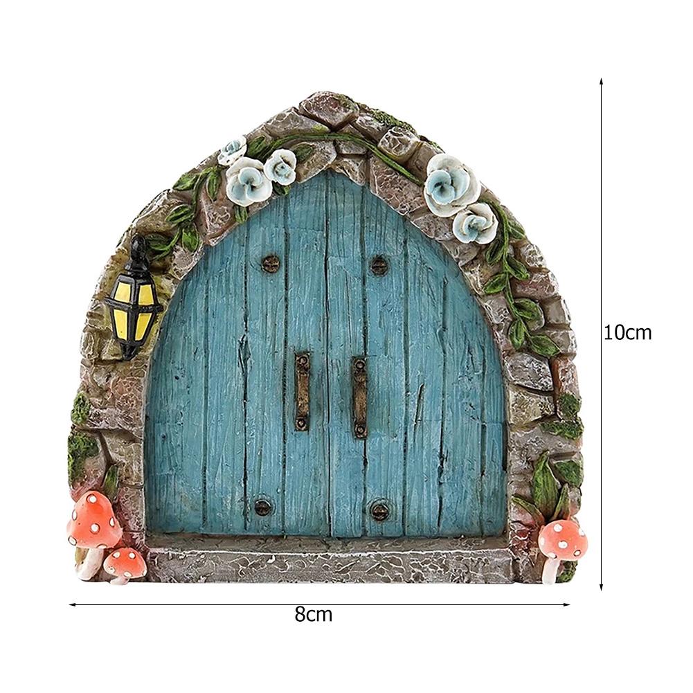 Cute Miniature Fairy Gnome Window Door Figurines Elf Home Yard Art Garden Sculpture Statues Decor Tree Sculpture Window Door