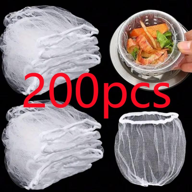 100-300Pcs Disposable Sink Filter Mesh Bags Polyester Material Kitchen Cleanning No Dirty Hand Strainer Household Food Residue