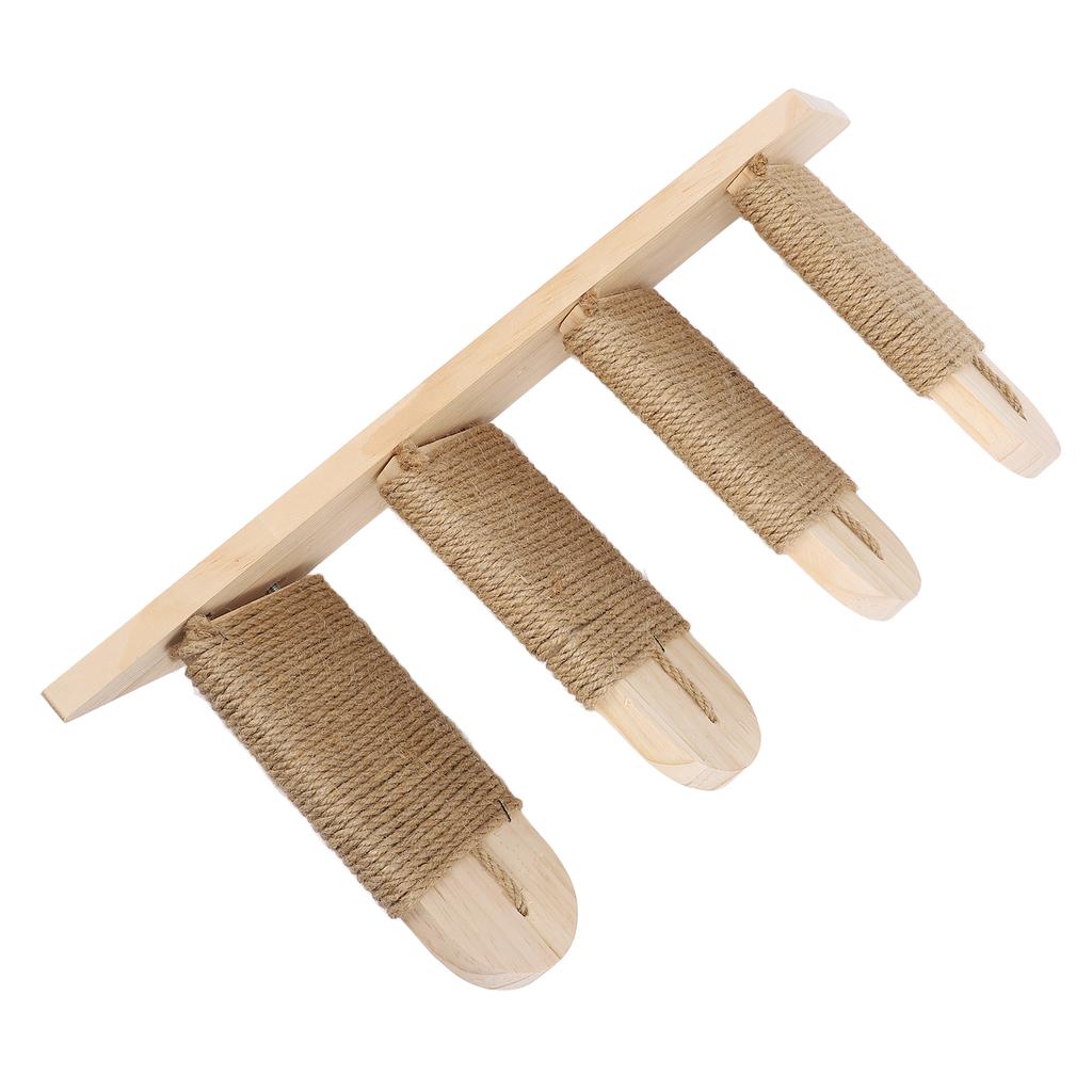 Cat Wall Mounted Climbing Shelves Pine Wood Stable Structure Space Saving Cat Wall Shelves for Home Apartment 4 Steps