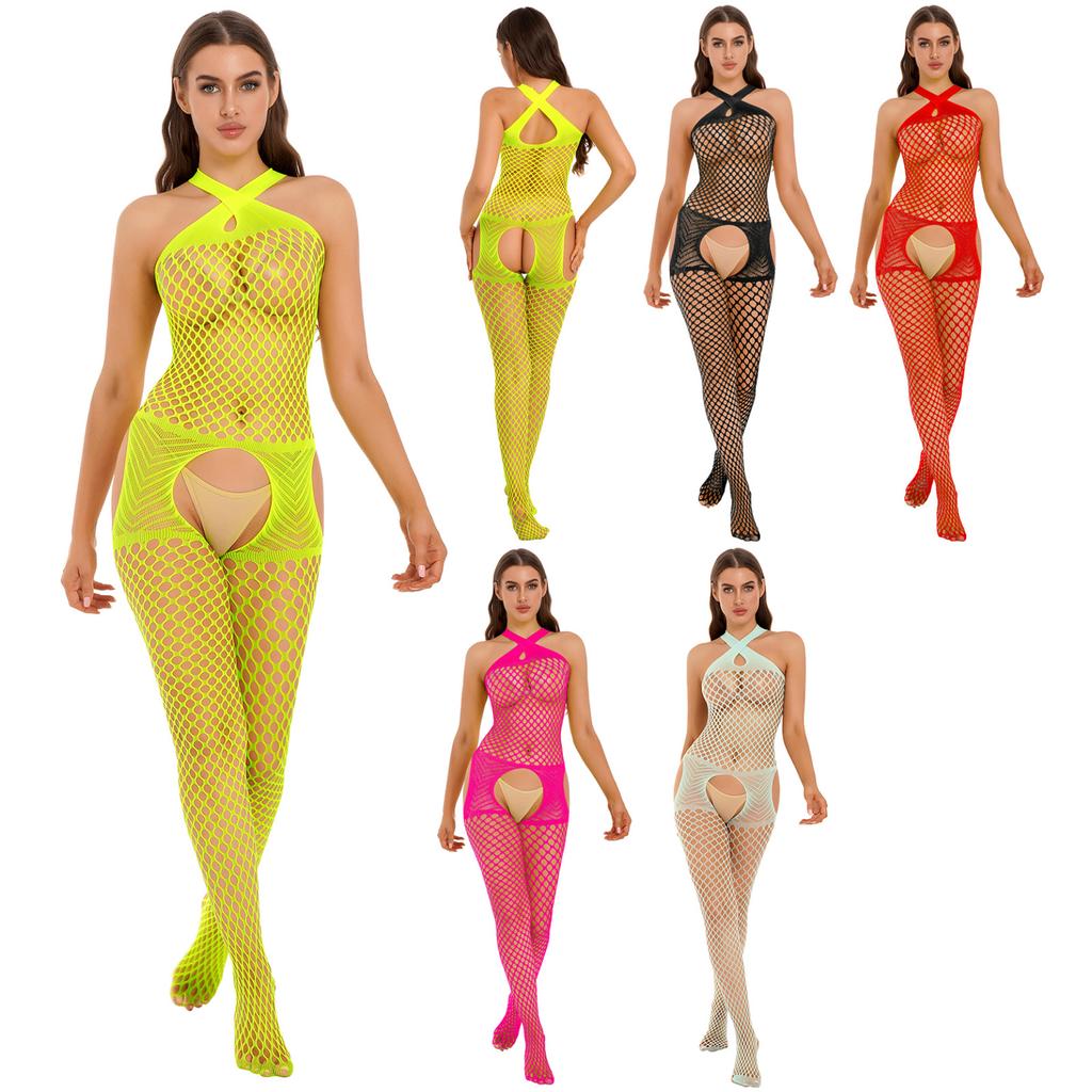 Women Lingerie Fishnet Body Stocking Dress Underwear Babydoll Sleepwear Bodysuit