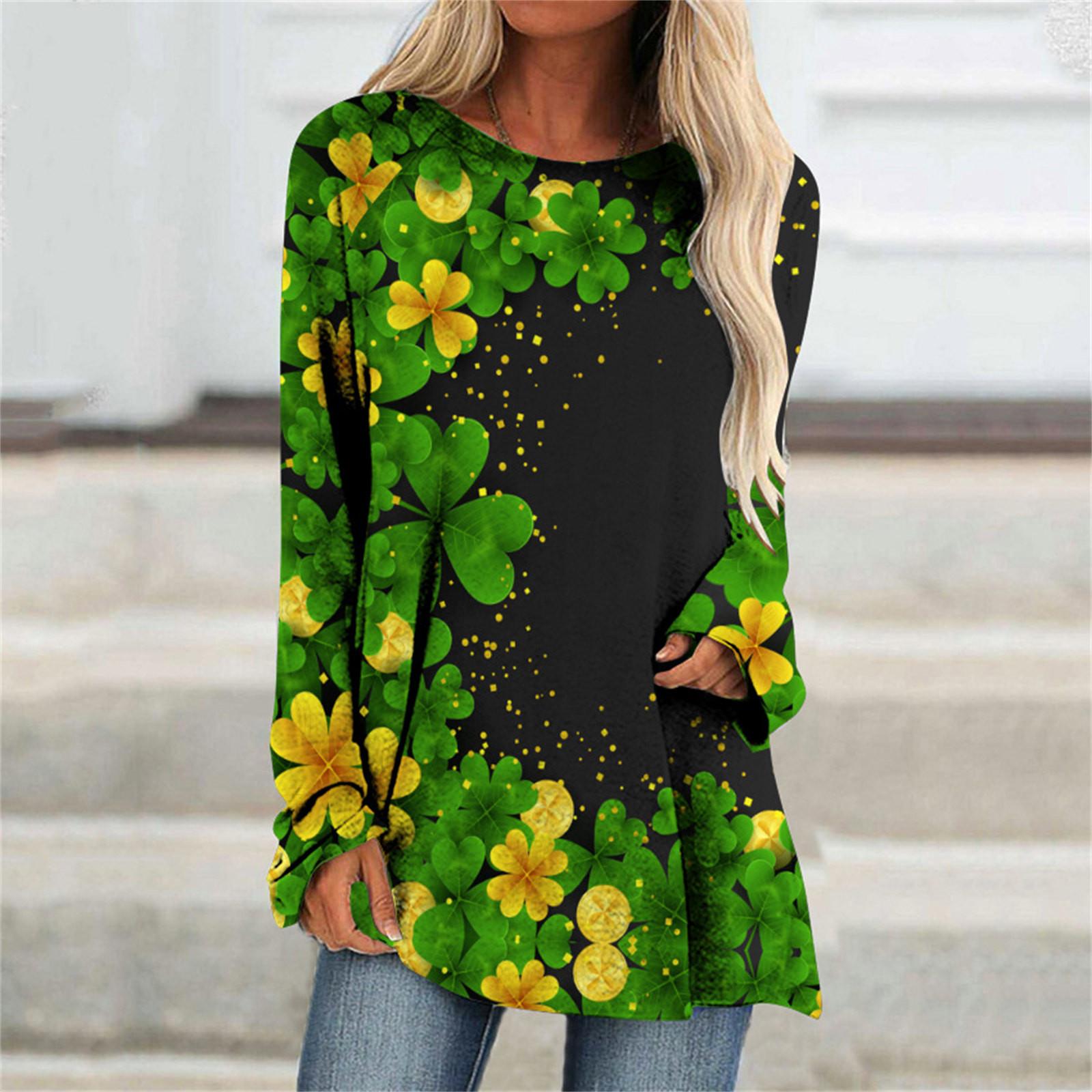 

Модные женские повседневные свободные футболки с круглым вырезом и длинными рукавами с принтом, топы L чёрный