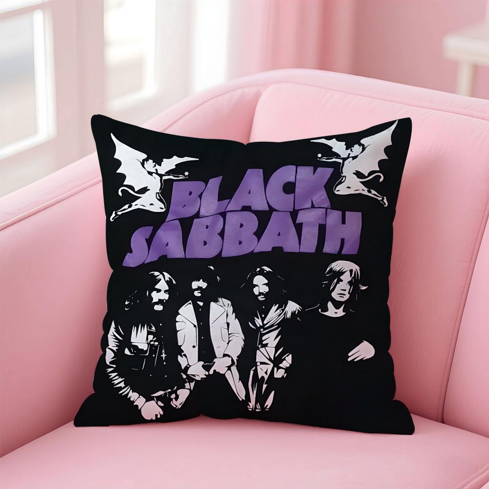 

Band B-Black S-Sabbath Cushion Cover Comfortable Reversible Pillow Cover Ideal for Car Sofa Bedroom & Beyond 12x12Inch