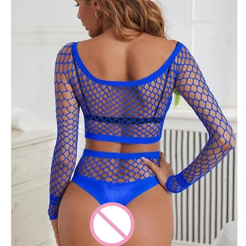 Sexy Bikini Cover Up Lace Bodysuit Women Teddy Set Bathing Suit Mesh Crochet Swimwear Long Sleeves See Through Beach Wear Qq538