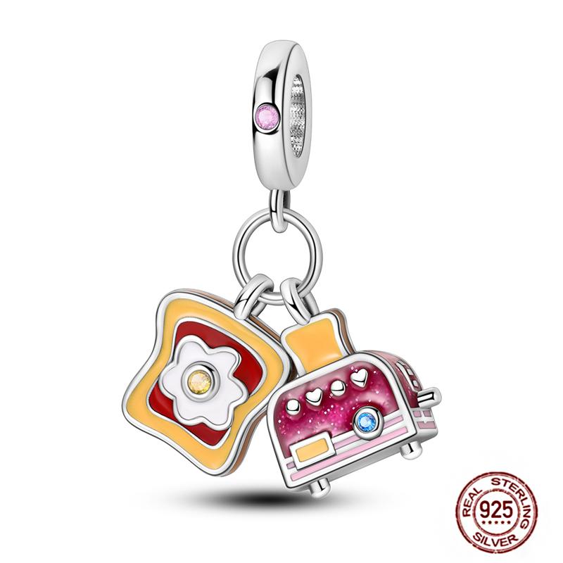 Daily Articles Copper Pink Perfume Charms Camera Dumbbell Smart Watch Beads Fit Original Bracelets Diy Jewelry Gift