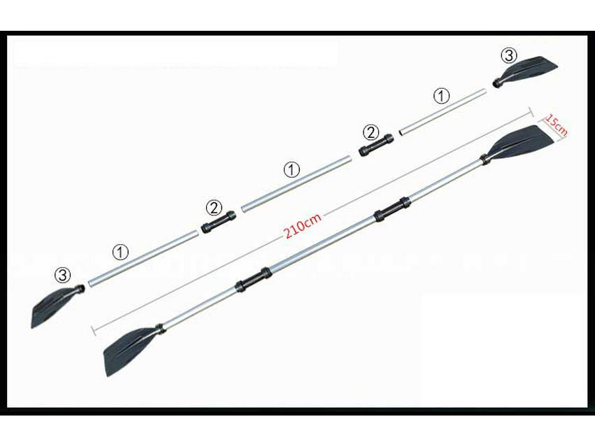 Verstärktes Aluminiumlegierungs-Bootsruder für Schlauchboote und Ruderboote