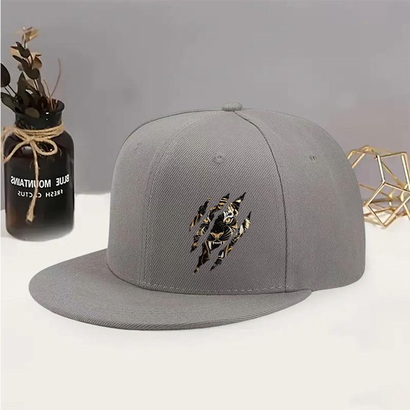 

Tiger Claw Mark Print Snapback Baseball Cap Polyester Streetwear Casual Hat Durable Outdoor Unisex One Size