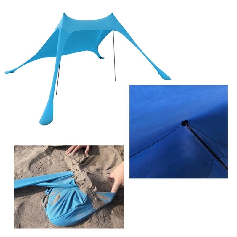 Einfach aufzubauendes Camping-Angel-Strandzelt mit Stange, Strand-Sonnenschutz