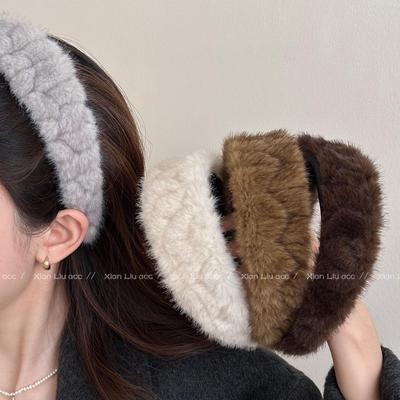 2025 Schickes Plüsch-Stirnband mit hoher Krone in Unifarben für Damen - Stilvolles & Vielseitiges Herbst-/Winter-Modeaccessoire