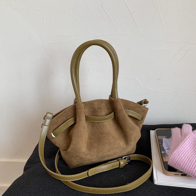 Retro zamszowa torba tote o dużej pojemności, matowa, damska, nowa, modna, wszechstronna, do noszenia w ręku, pod pachą, na ramię