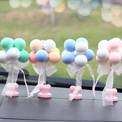 Ballons Cœur Décoration Ornement Secouant la Tête pour Intérieur de Voiture avec Ressort Décor Secouant la Tête Ruban Adhésif Double Face