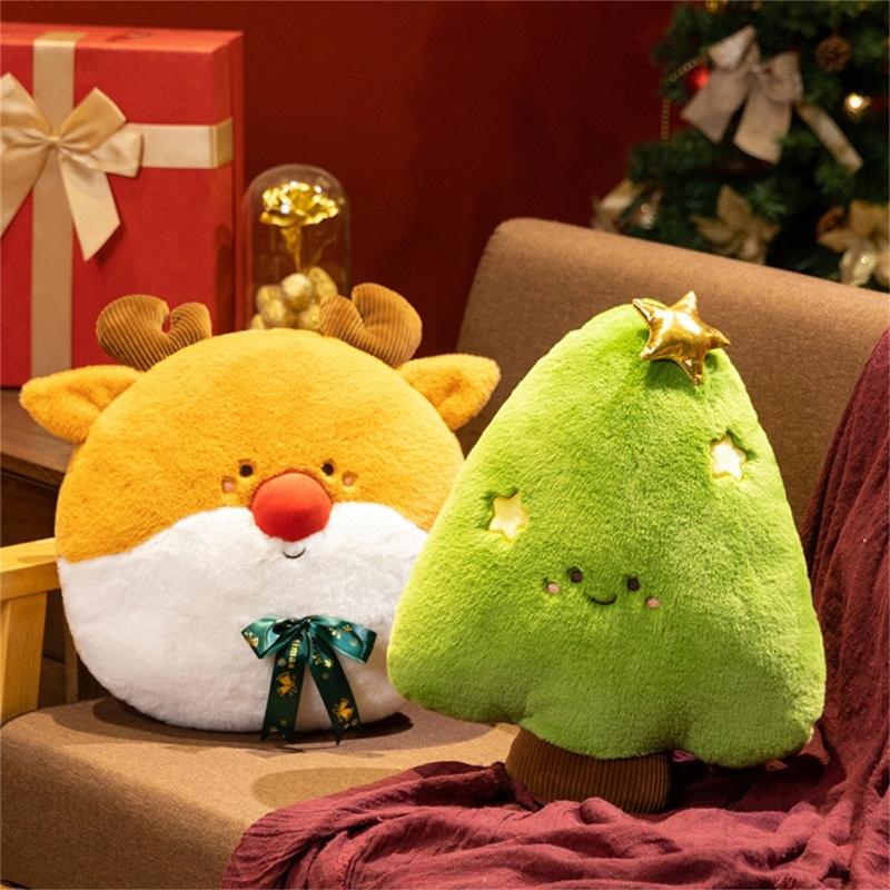 Festivo Natale Babbo Natale Pupazzo di Neve Cuscino Schienale Super Morbido Cotone PP Cuscino da Abbraccio Soggiorno Camera da Letto Decorazione