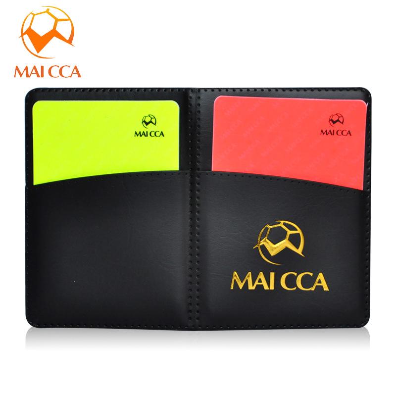 MAICCA Referee Record Book: Includes Red/Yellow Cards, Leather Case, and Ballpoint Pen