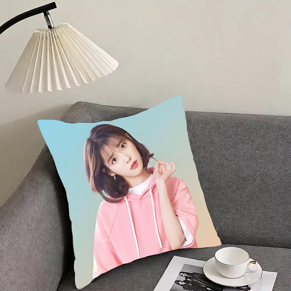 LLee Ji Eun IIU Singer Cushion Cover Pillowcase Ultra Soft Skin Friendly Fabric Cloud Like Comfort  Concealed Zipper 30x30cm