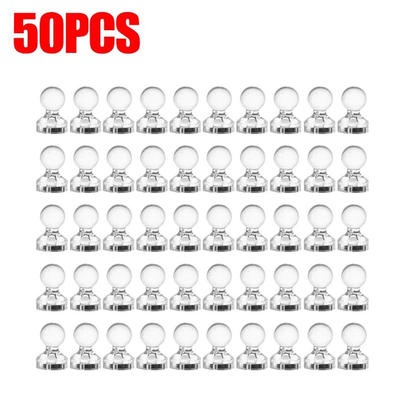 50/10 Stück transparente Magnete Push Pin Starke magnetische Reißzwecke für Whiteboard Kühlschrank Home Office Klassenzimmer Kleine Pushpin Sucker