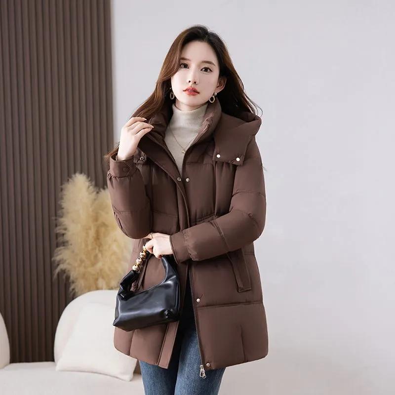 Down Padded Jacket Women's Winter Mid-length Padded Jacket Loose Thick Warm Fashion Padded Jacket Cold-proof Jacket