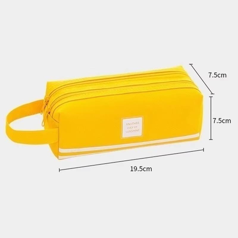 Solid Large Capacity Pen Pencil Bag Storage Case Makeup Pouch Cute Stationery Office School Supplies