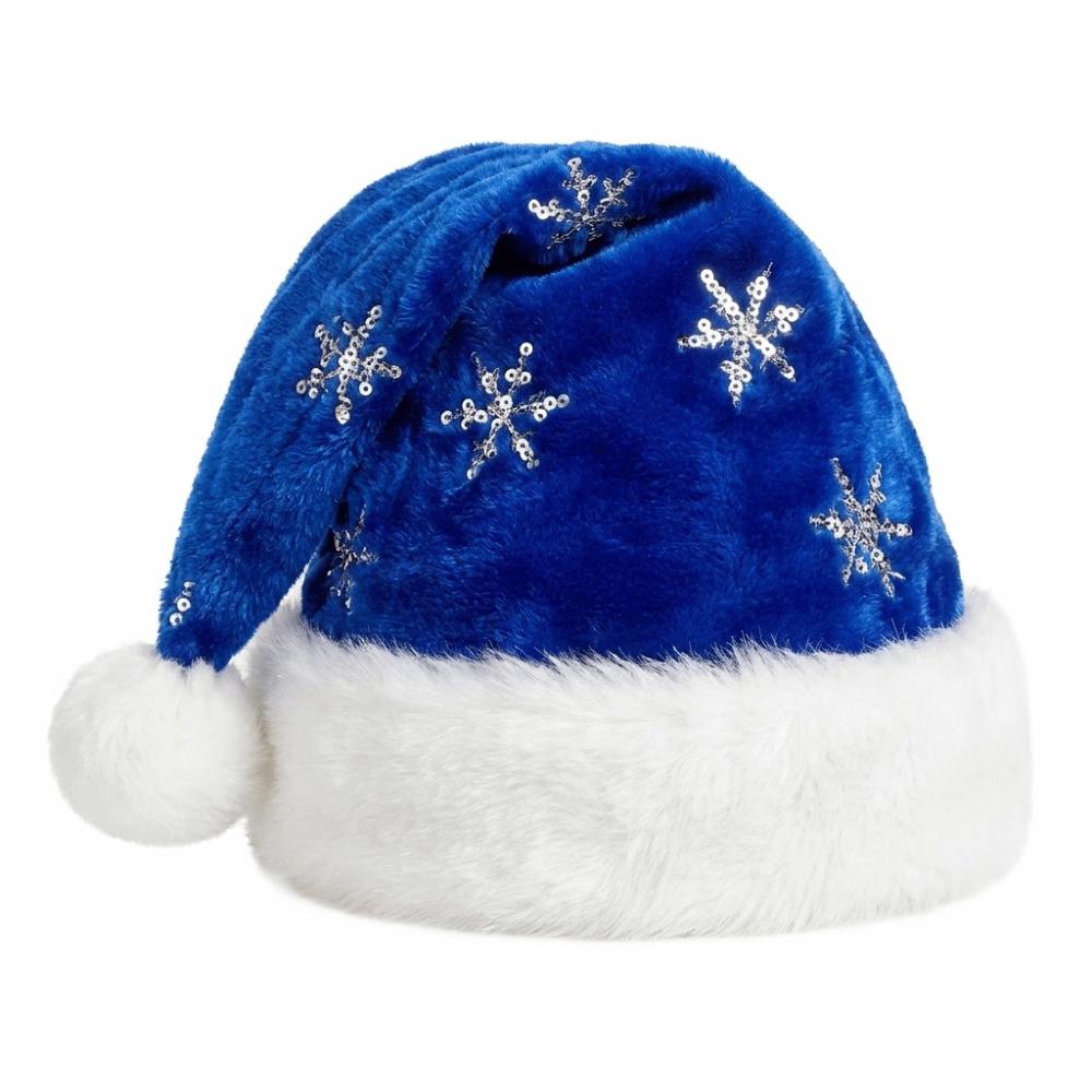 Star Pattern Pink Bow Santa Hat Fluffy Plush Hat New Christmas Hat Holiday