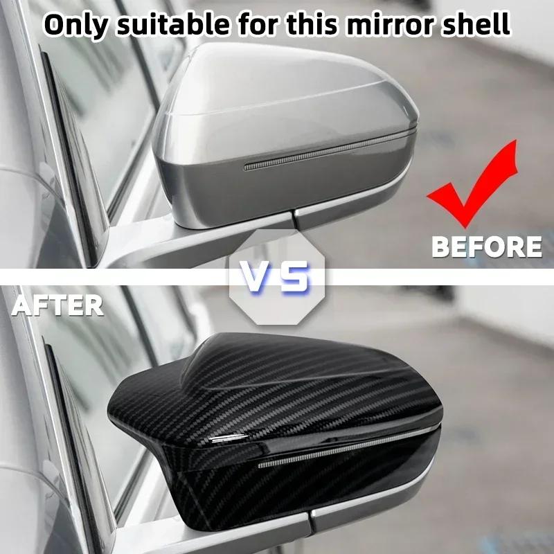 M Look Replacement Bright Black Side Mirror Cover Caps for BMW 5 7 I5 I7 Series G60 G61 G68 G70 G90 Left Hand Drive 2023-up