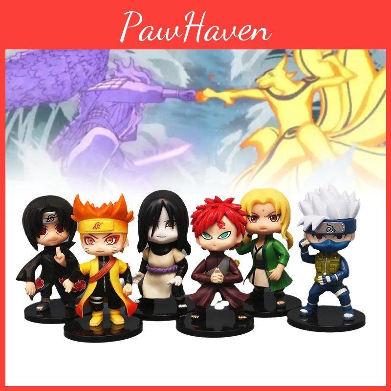 6pcs Naruto Cartoon Character Pvc Toy Model Decoration Child Christmas Gift