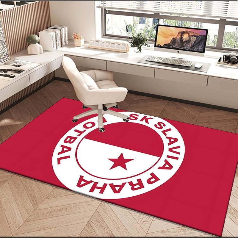 1PC rug Red And White Prague Football Carpet, Chair Rug,Area Rug for Office Bedroom living rooms bedroom, Doormat decor Christmas fan gifts