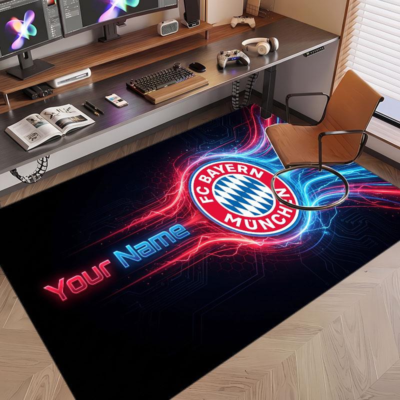 Custom Rug Bayern Munich Pattern Print Name Text Soft Non‑Slip Floor Carpet for Home Indoor Decoration