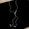 Metal Ball Beaded Pendant Necklaces for Women Ladies Temperament Fine Chains Adjustable Pull-Out Necklaces Jewelry Accessories
