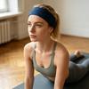 Sportliches Stirnband, schnelltrocknend, schweißabsorbierend, einfarbig, hochelastisch, für Yoga, Pilates, Laufen, rutschfest