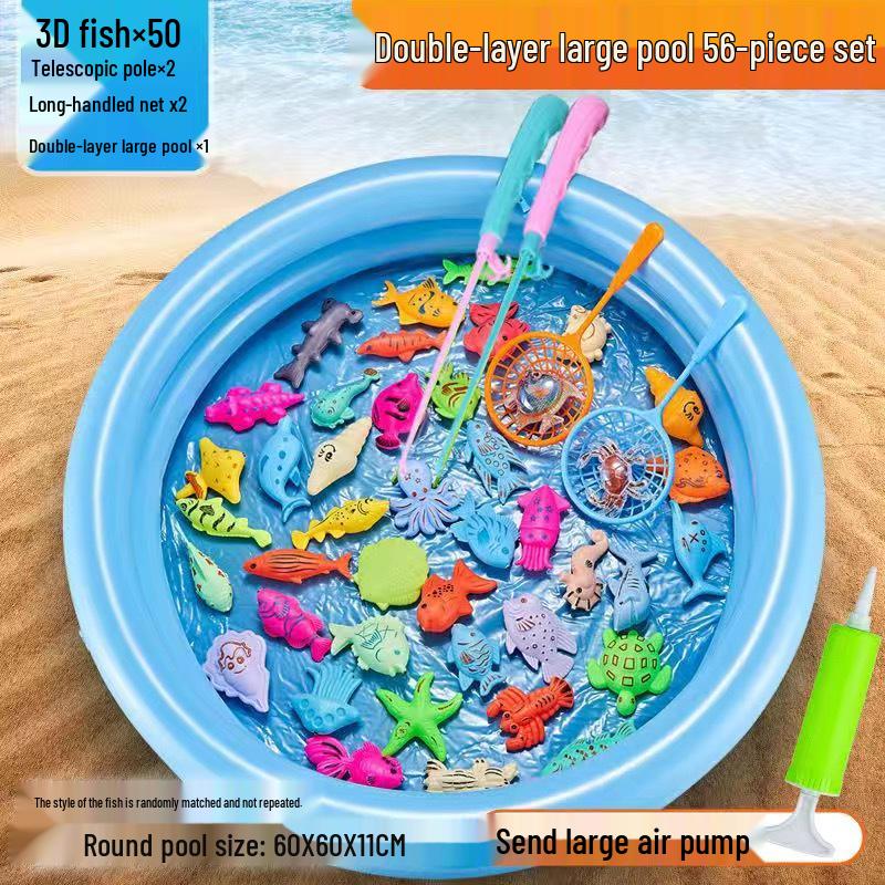 Children's Magnetic Fishing Toy Pool: Pretend Play & Educational Summer Water Game for Boys & Girls