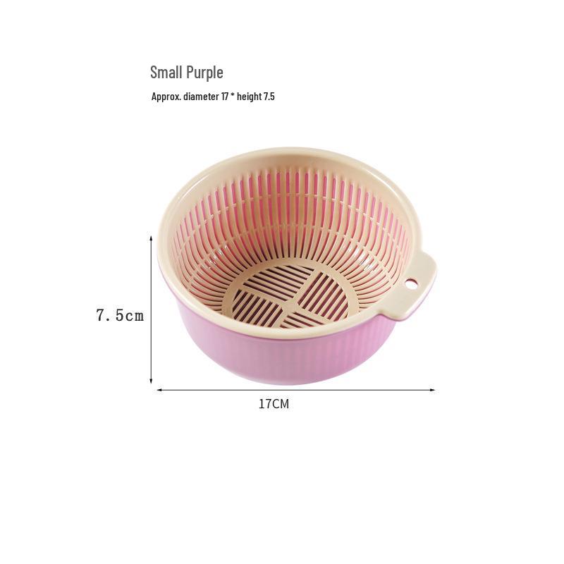 **Double-Layer Hanging Draining Basket: Plastic Hollow Fruit & Vegetable Wash Basket for Kitchen Use**