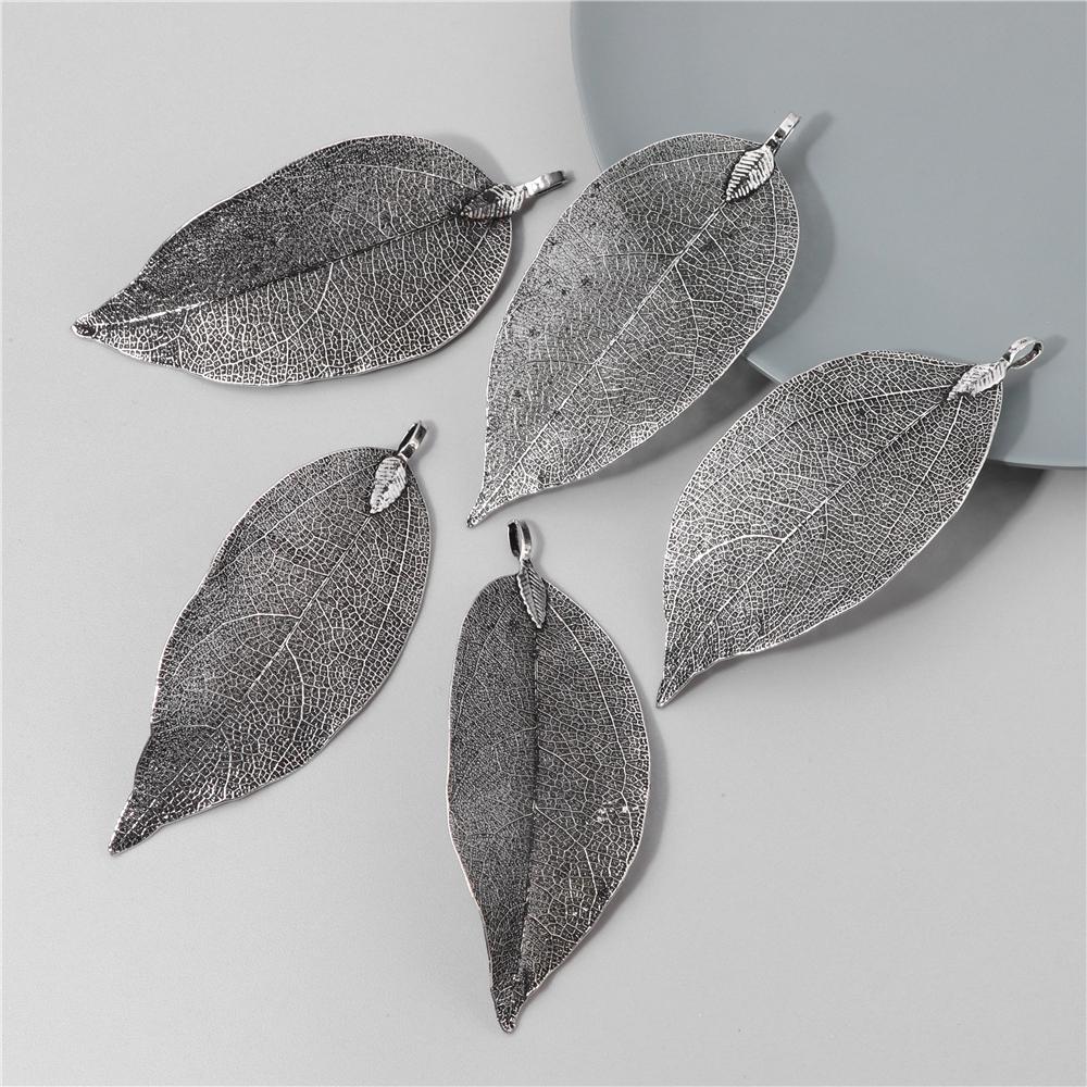 5pcs Fashion New Leaves Metal Pendants Unique Sweater Leaf Vein Pendant DIY Necklace Earring Accessory Fine Jewelry Handmade