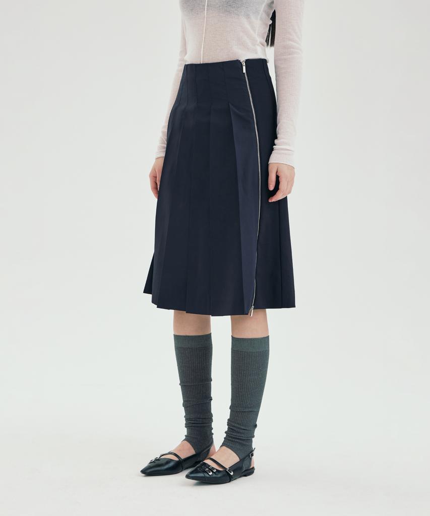 PINBLACK Wool Mix Pleated Set-Up Skirt
