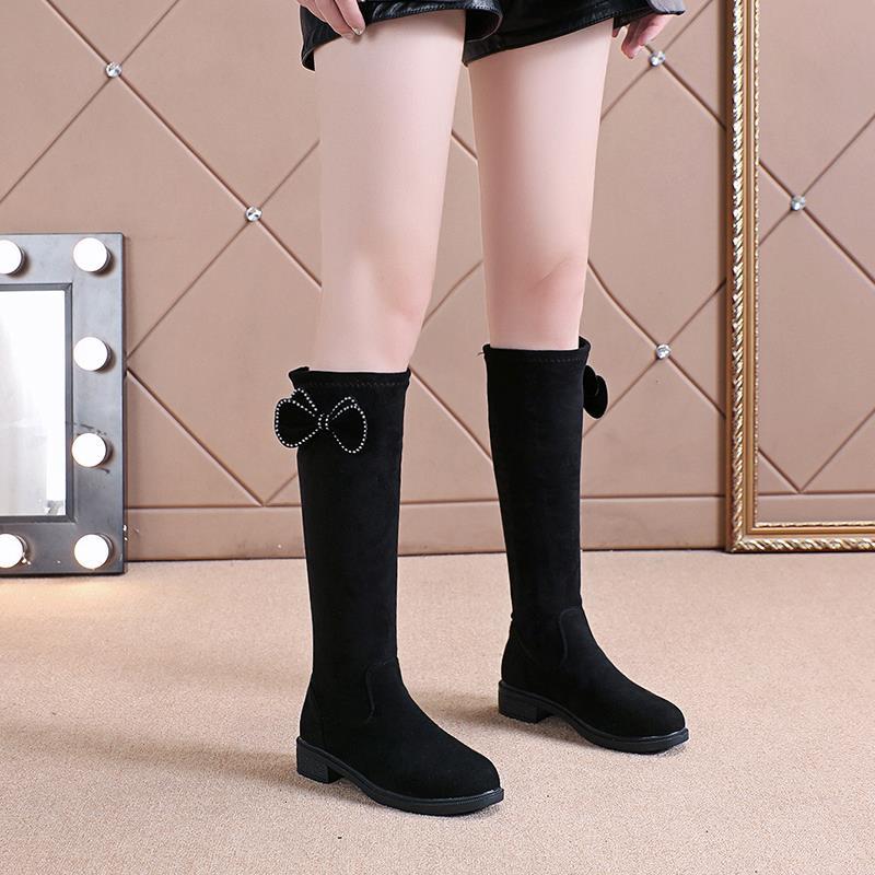 High boots knee small medium boots elastic new velvet autumn and winter boots women but look thin and fashionable