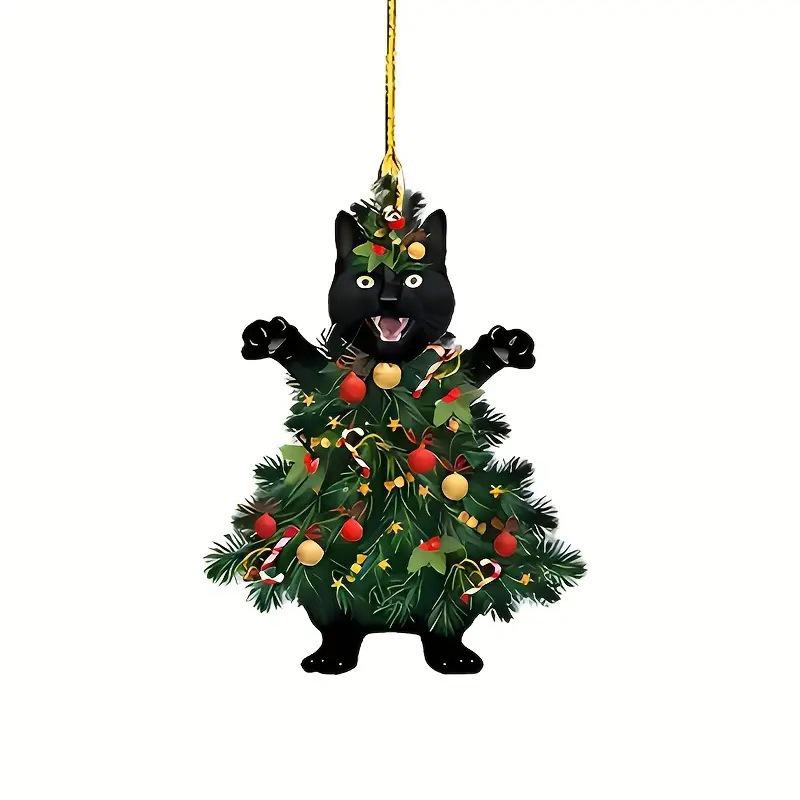 

Милый акриловый рождественский подвес на зеркало заднего вида в виде кричащего кота Standard