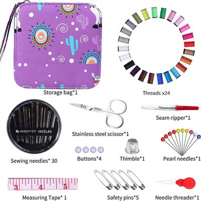 79Pcs Multi-Functional Household Sewing Kit Portable Sewing Set Contains Thread Needle Scissor Sewing Supplies Accessories