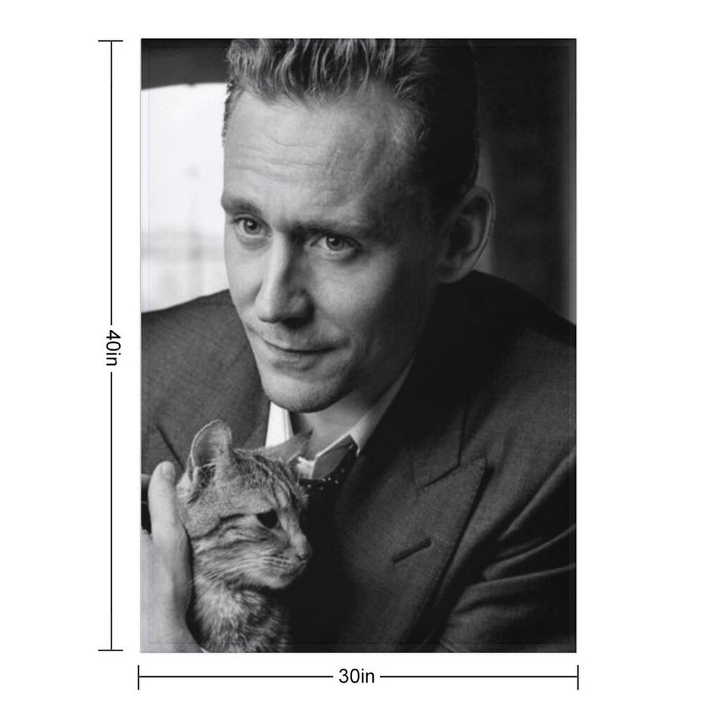 Tom with cat Throw Blanket Travel Flannel Fabric Cute wednesday Blankets