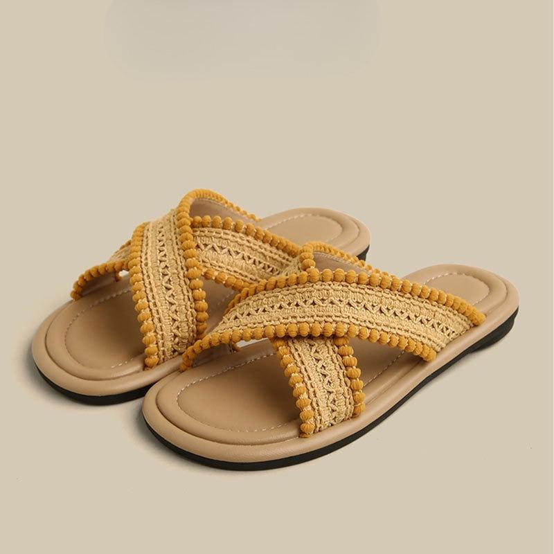 Soft-soled Woven Shoes New Style Beach Flip-flops