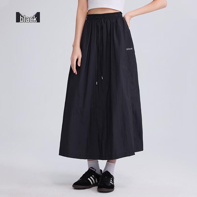 zauo Women s Casual High-Waist Sun Protection Skirt One Size